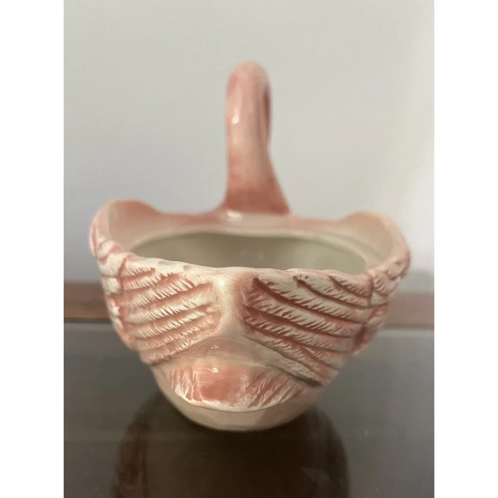 Fitz & Floyd Pink Flamingo Porcelain Tureen Sauceboat BOTTOM ONLY Planter Vtg